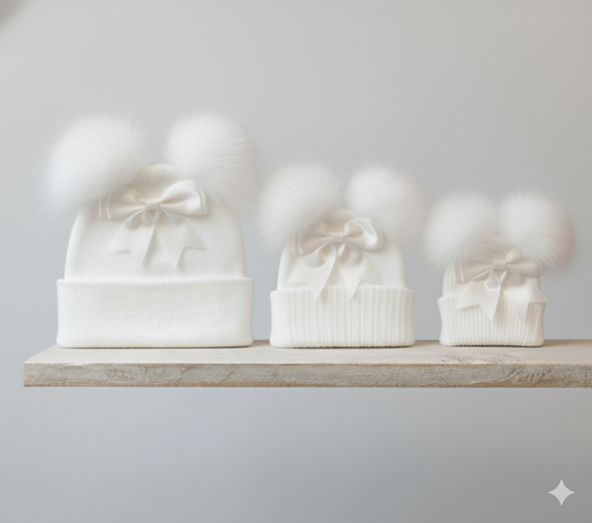 Baby girls hats - WHITE