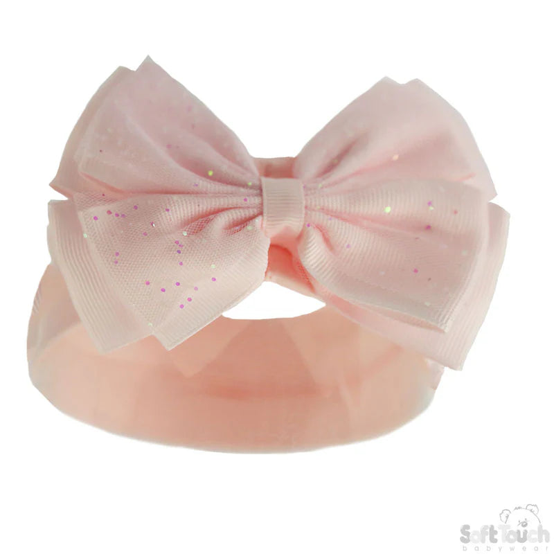 Pink soft bow headband