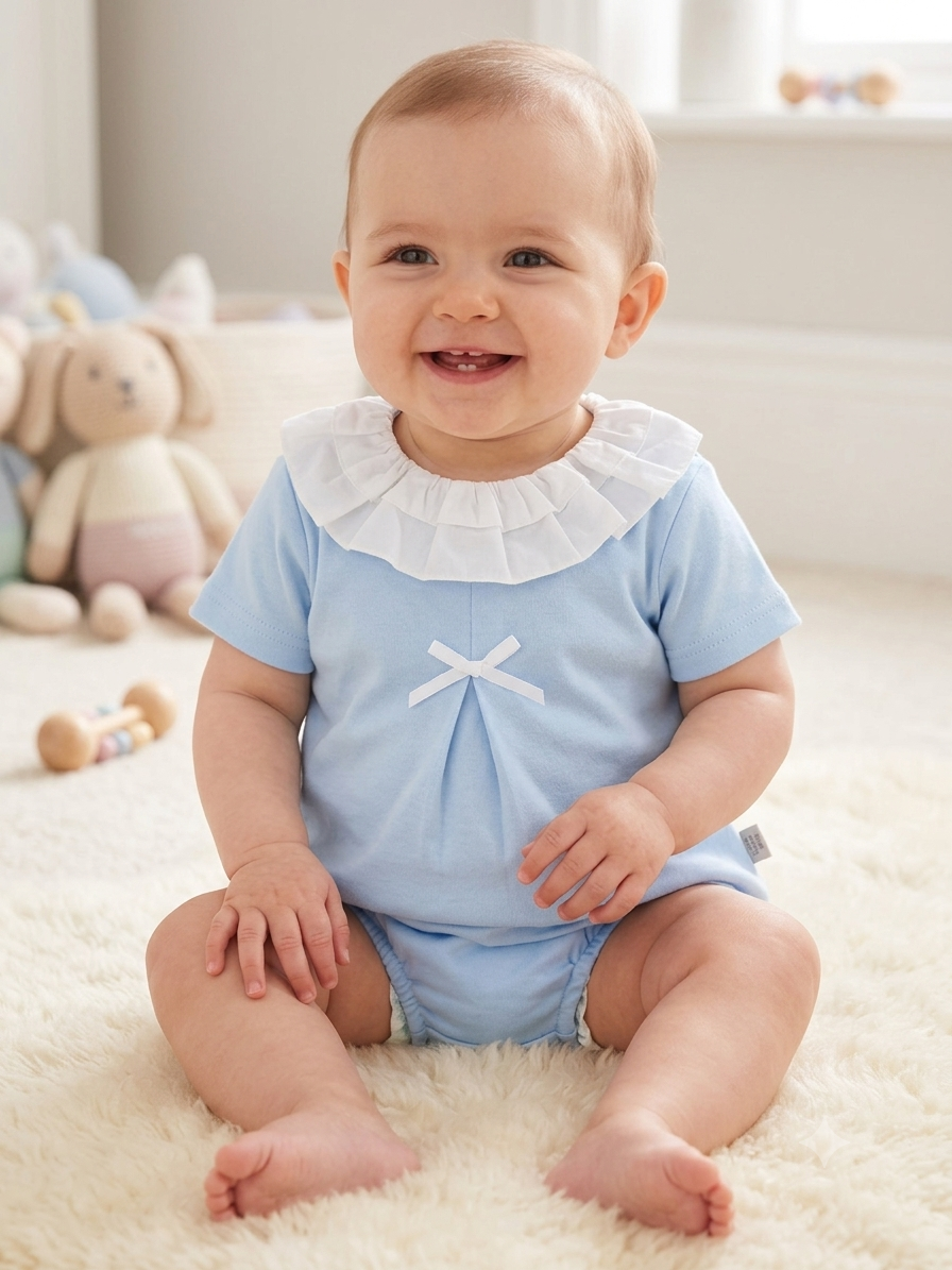Baby girls blue cotton jam set