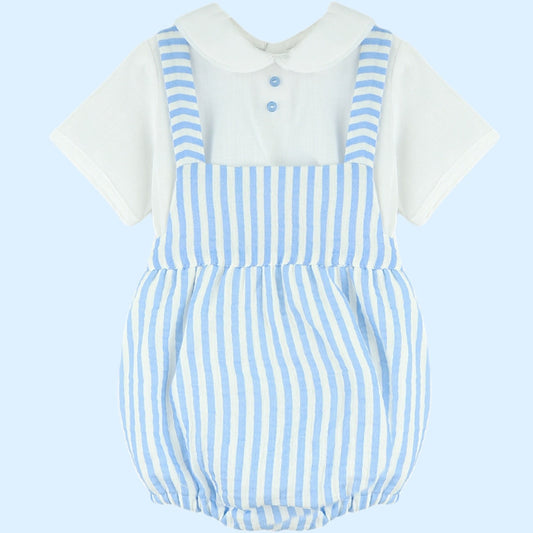 PRE ORDER baby boys blue stripe romper