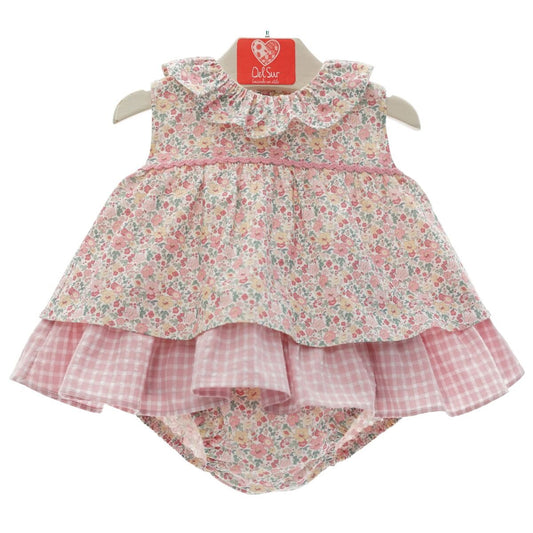 PRE ORDER baby girls pink floral teired dress