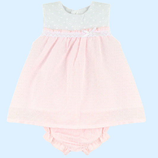 PRE ORDER baby girls white & pink aline dress with pants